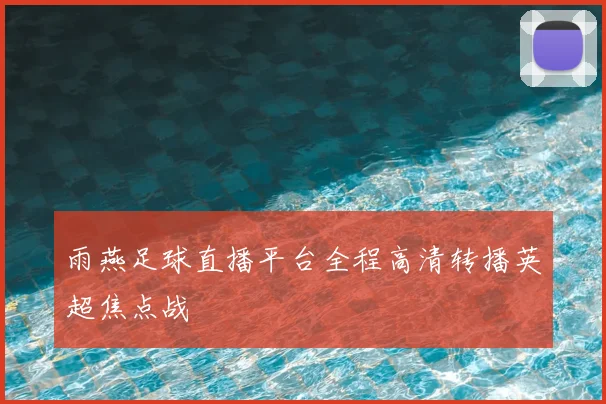 雨燕足球直播平台全程高清转播英超焦点战